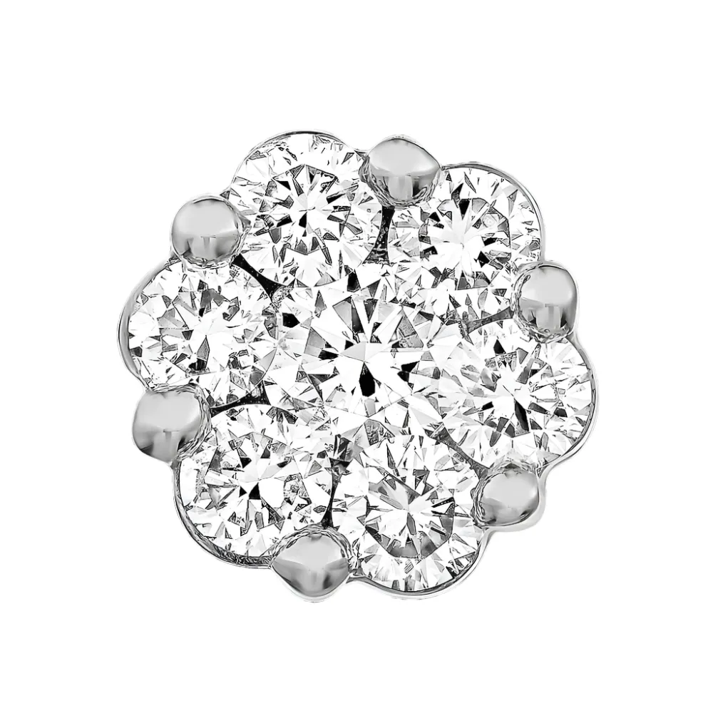 1/10ctw Flower Diamond Cluster Stud Earrings