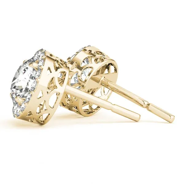 14K Bezel Set Diamond Earring