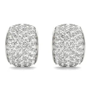 14K Pave Dome Diamond Earring