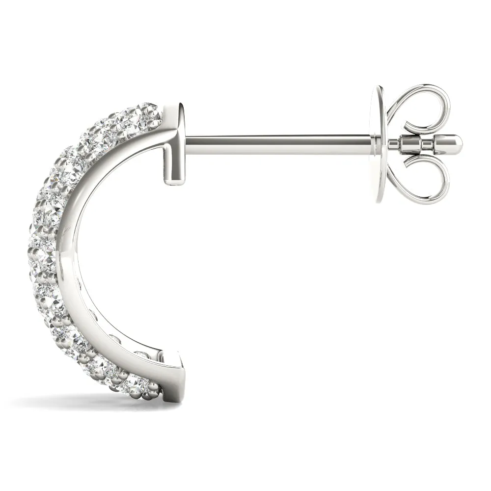 14K Pave Dome Diamond Earring