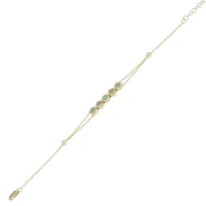 14k Yellow Gold Diamond & Opal Bracelet