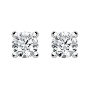 18ct White Gold 0.15ct Diamond Solitaire Stud Earrings D