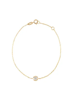 18K Gold Sparkle Bezel Bracelet