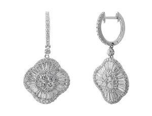 18k White Gold Ballerina Diamond Drop Earrings