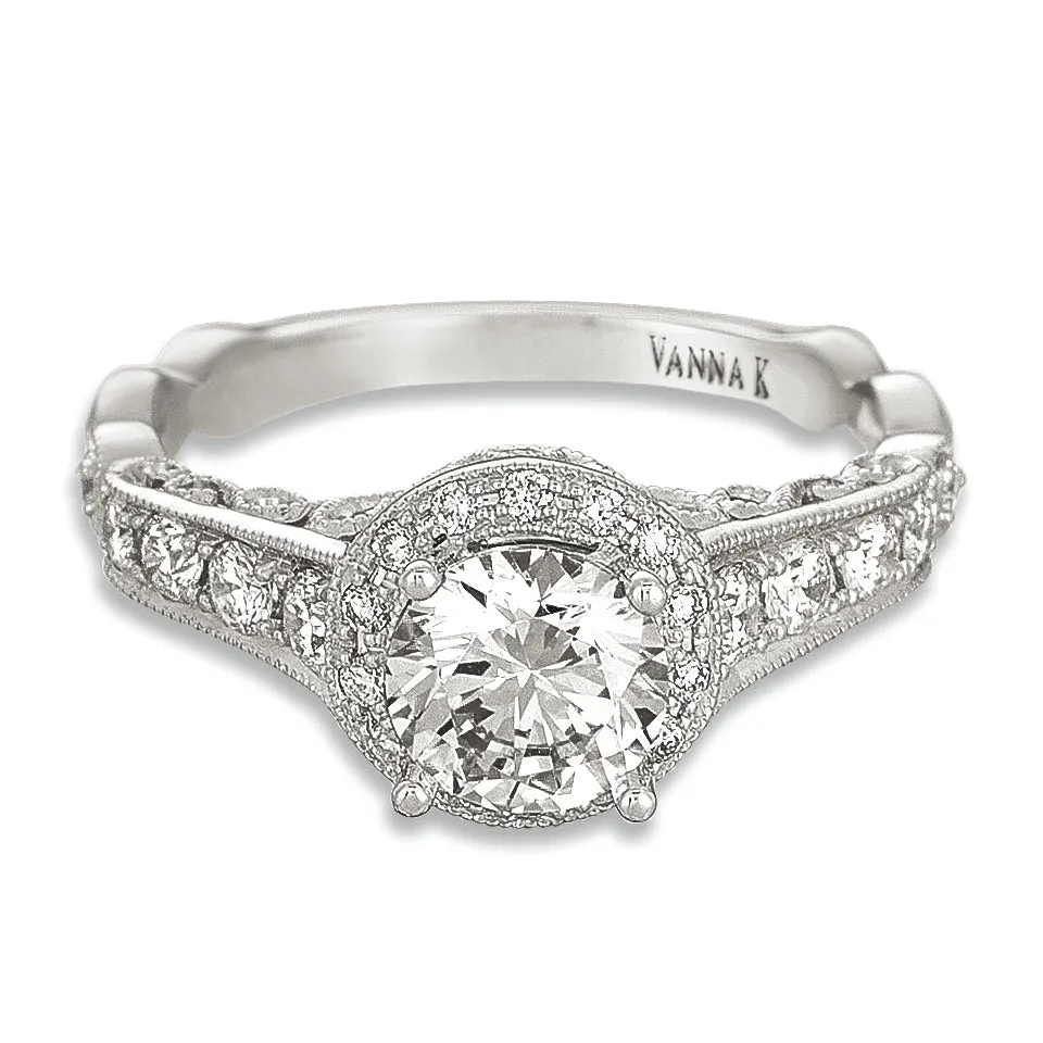 18K White Gold Diamond Engagement Ring