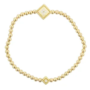 18K YG Palazzo Ducale Stretch Bracelet with Diamond Accent