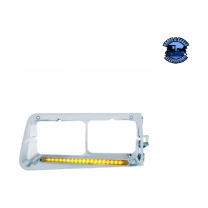 19 LED HEADLIGHT BEZEL FOR 1989-2009 FREIGHTLINER FLD (Choose Color) (Choose Side)