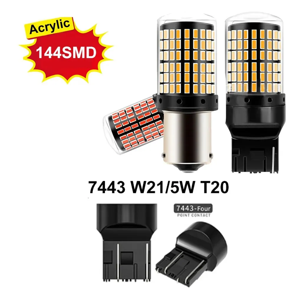 2x P21W PY21W Car LED Bulb Ba15s 1156 Bau15s T20 WY21W W21W 7443 High Power LED Signal Light Canbus No error Auto Reverse Lamp