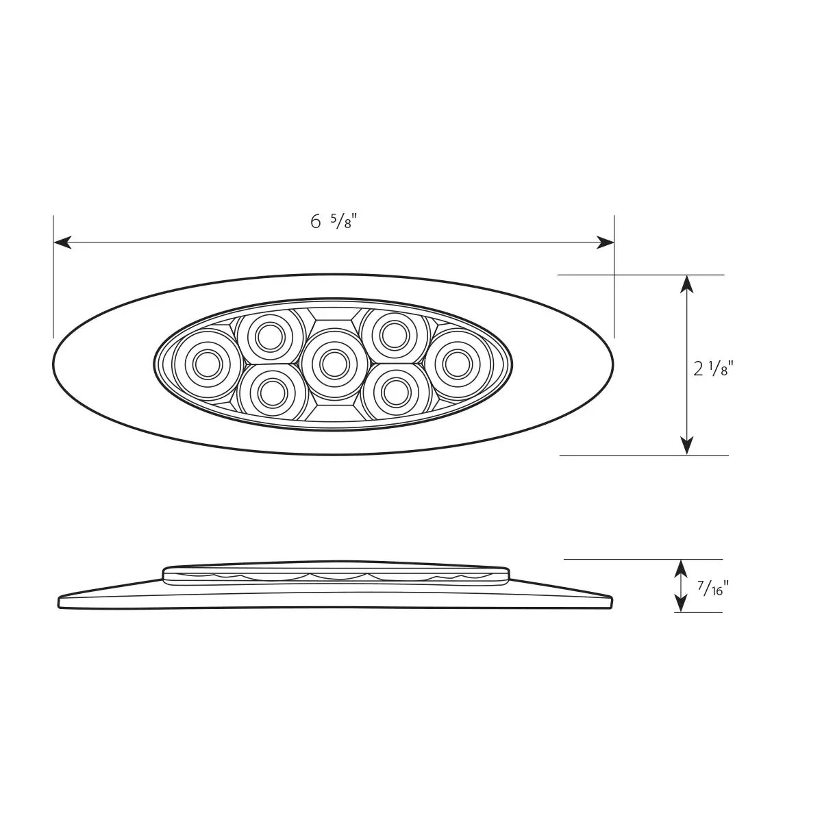 78335 ULTRA THIN PEARL Y2K AMBER/ AMBER 7LED LIGHT,DUAL/HIGH/LOW