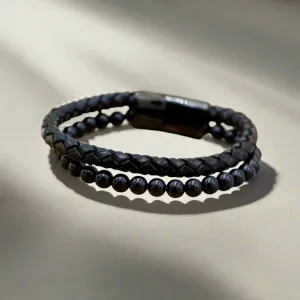 Black Agate Leather Bracelet – Balance and Protection for Everyday Wear