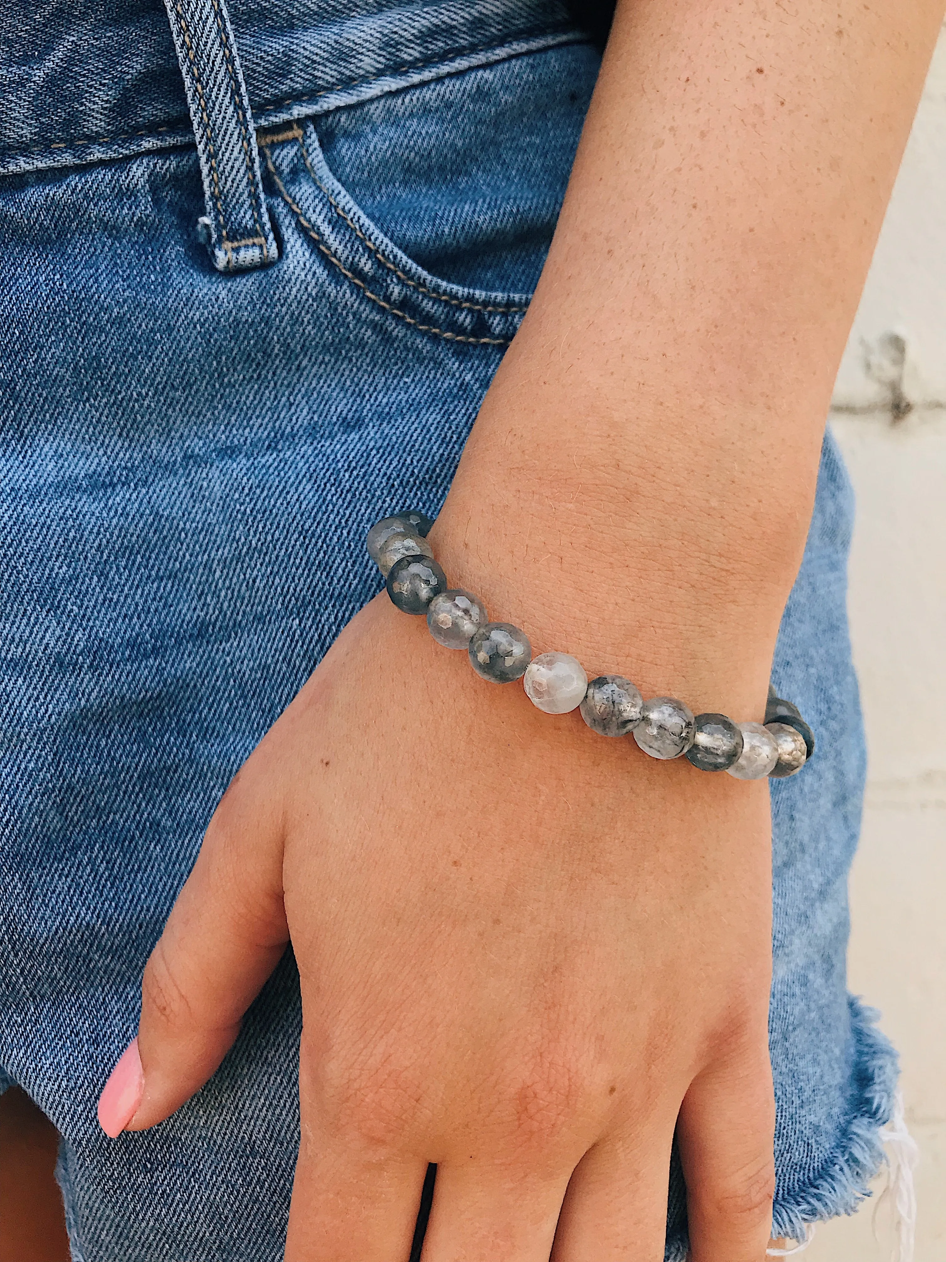 Black Tourmalinated Quartz Bracelet