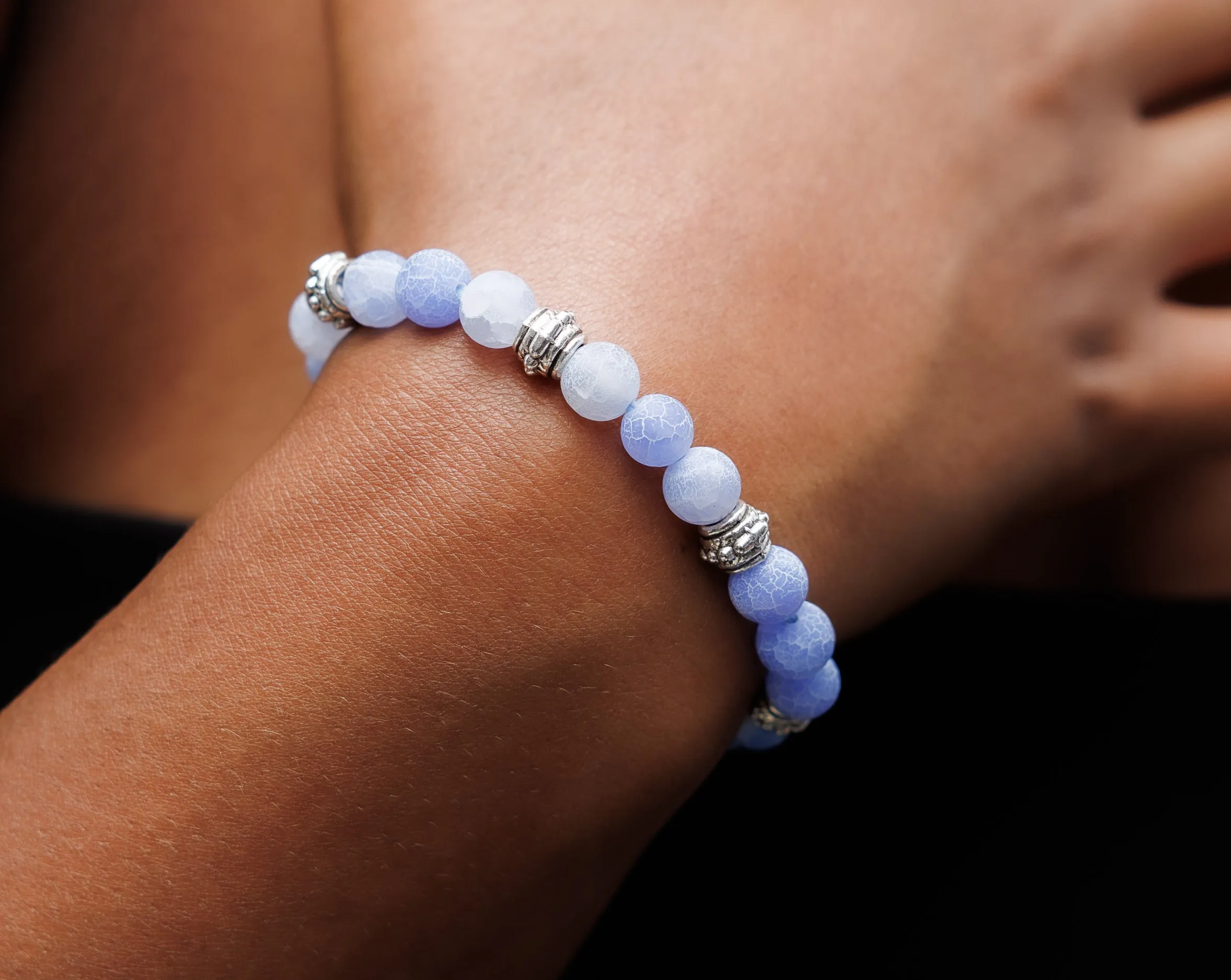 Blue Dragon Vein Balinese Natural Gemstone Bracelet