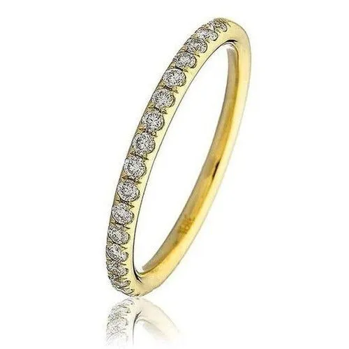 Brilliant cut claw set wedding band . 25ct