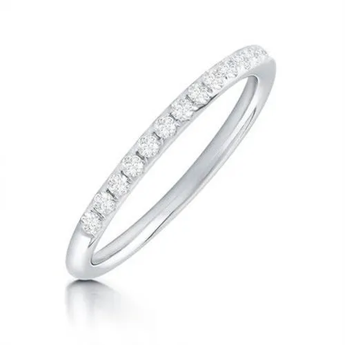 Brilliant cut claw set wedding band . 25ct