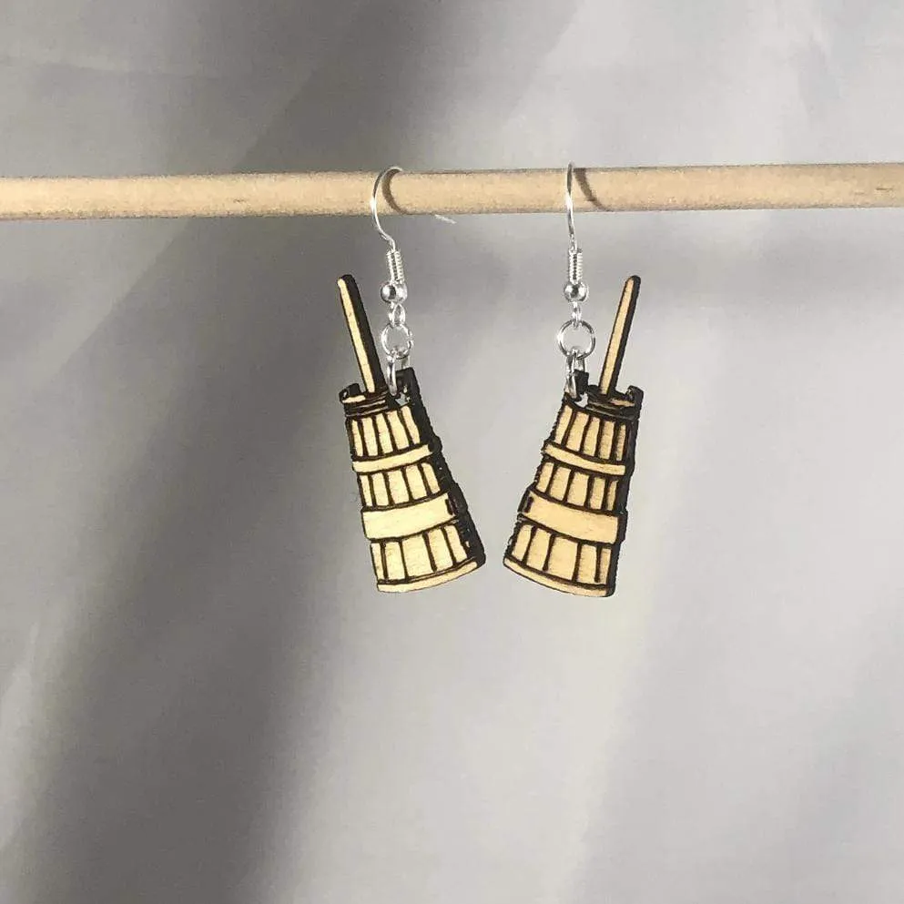 Butter Churns Dangle Earrings by Cate's Concepts, LLC