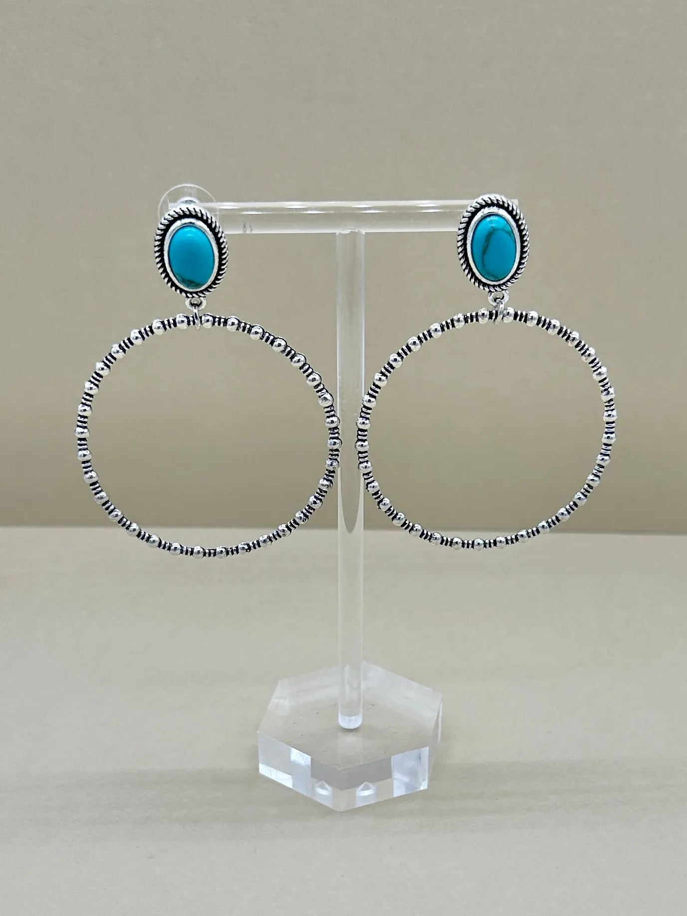 Charlotte Turquoise Hoop Earrings