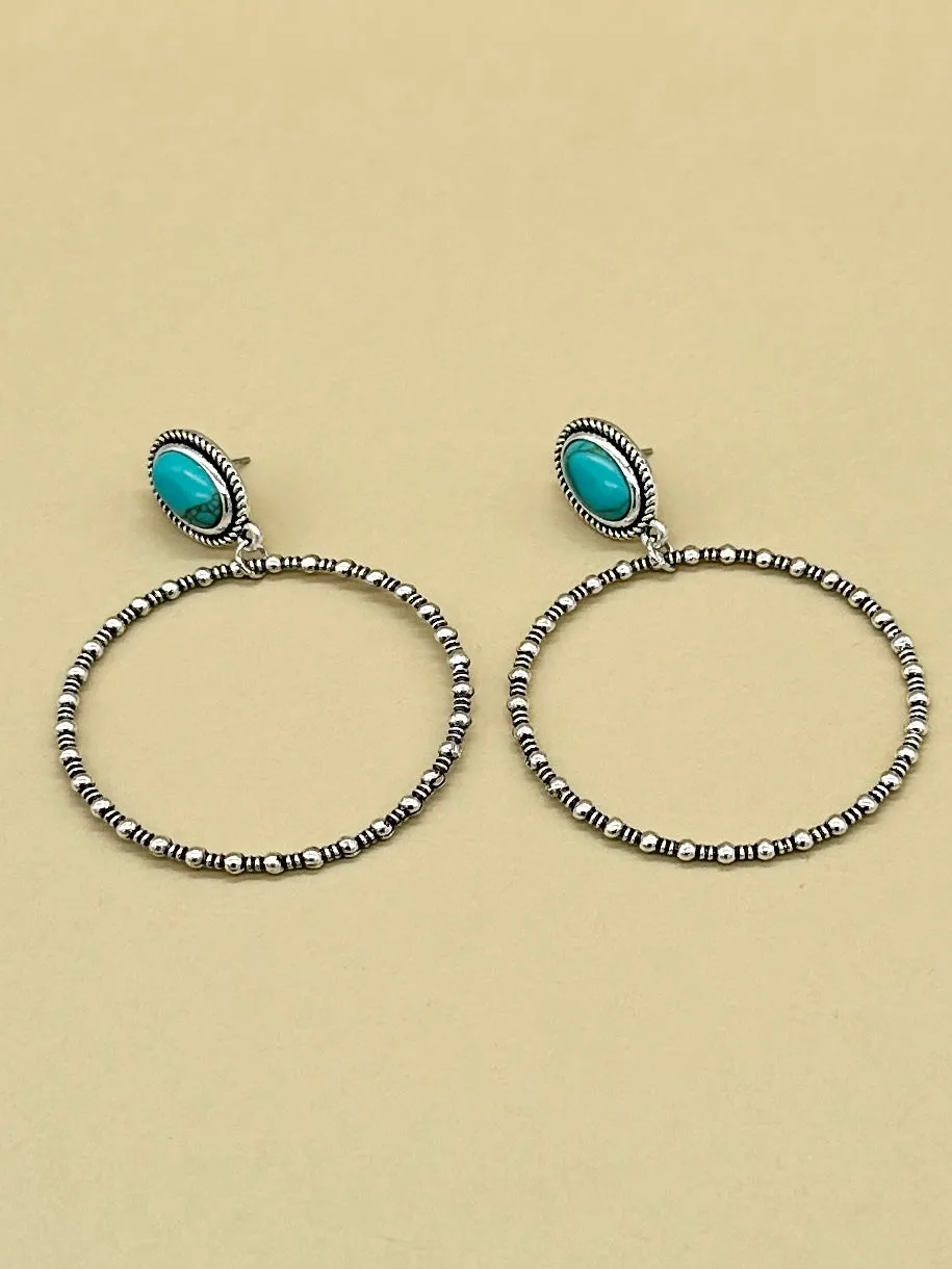 Charlotte Turquoise Hoop Earrings