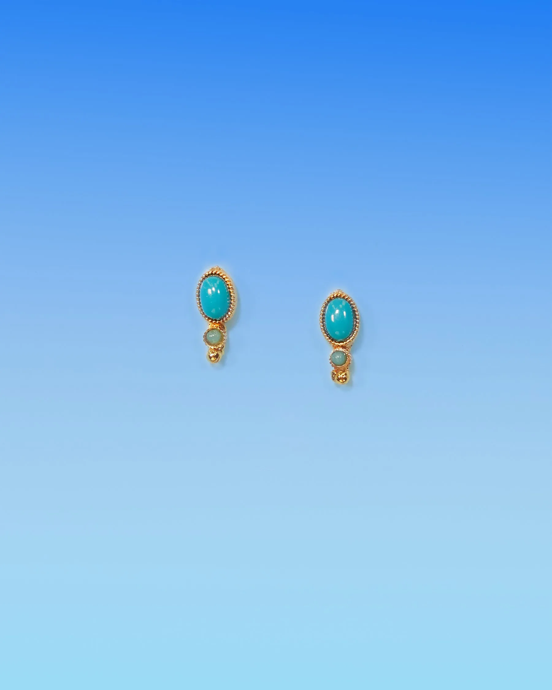 Cora Stud Earrings in Turquoise Blue