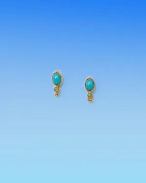 Cora Stud Earrings in Turquoise Blue