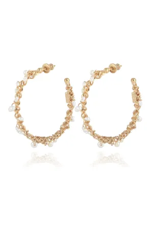 Creole Orphee Hoop Earrings in Pearls