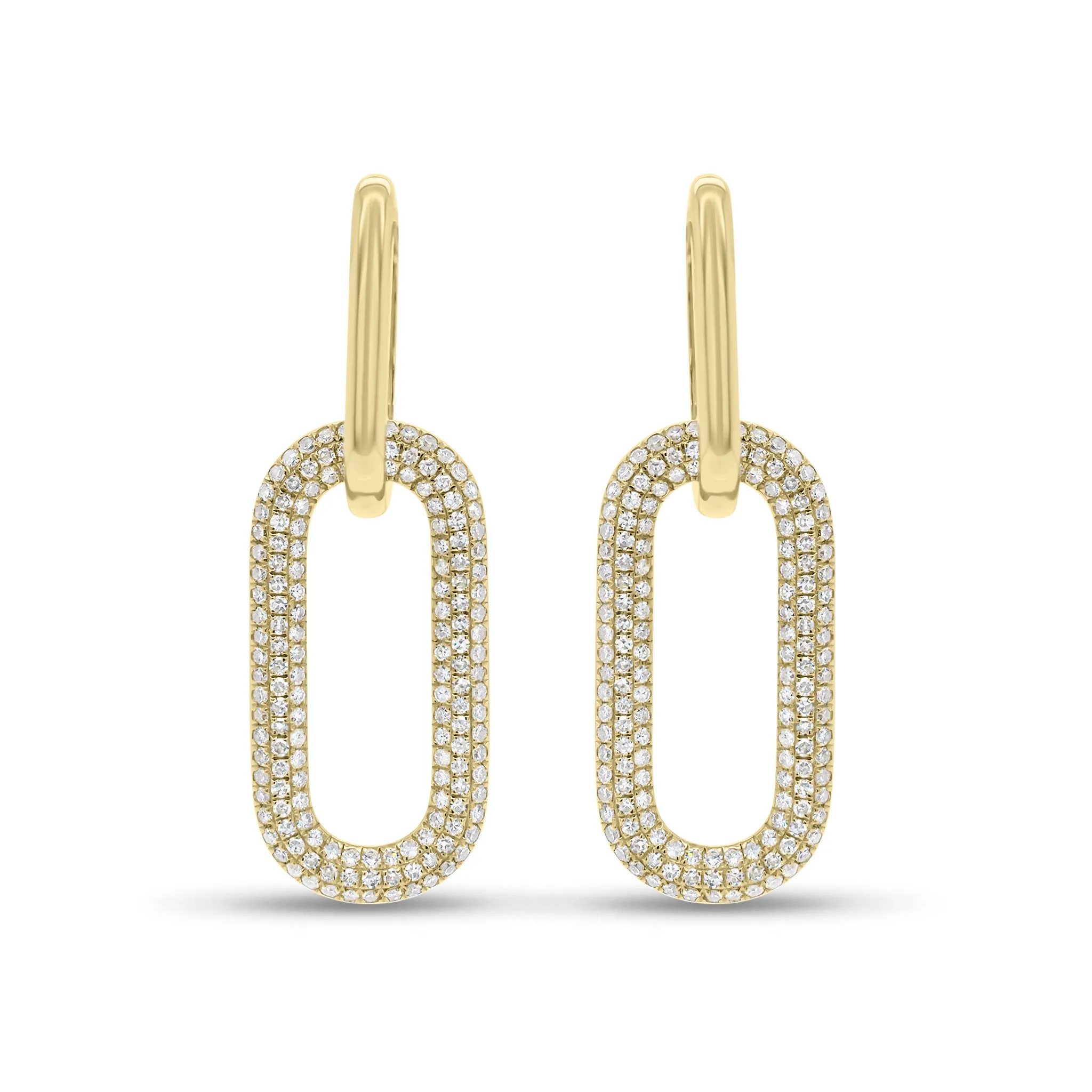 Diamond Bold Paperclip Chain Earrings