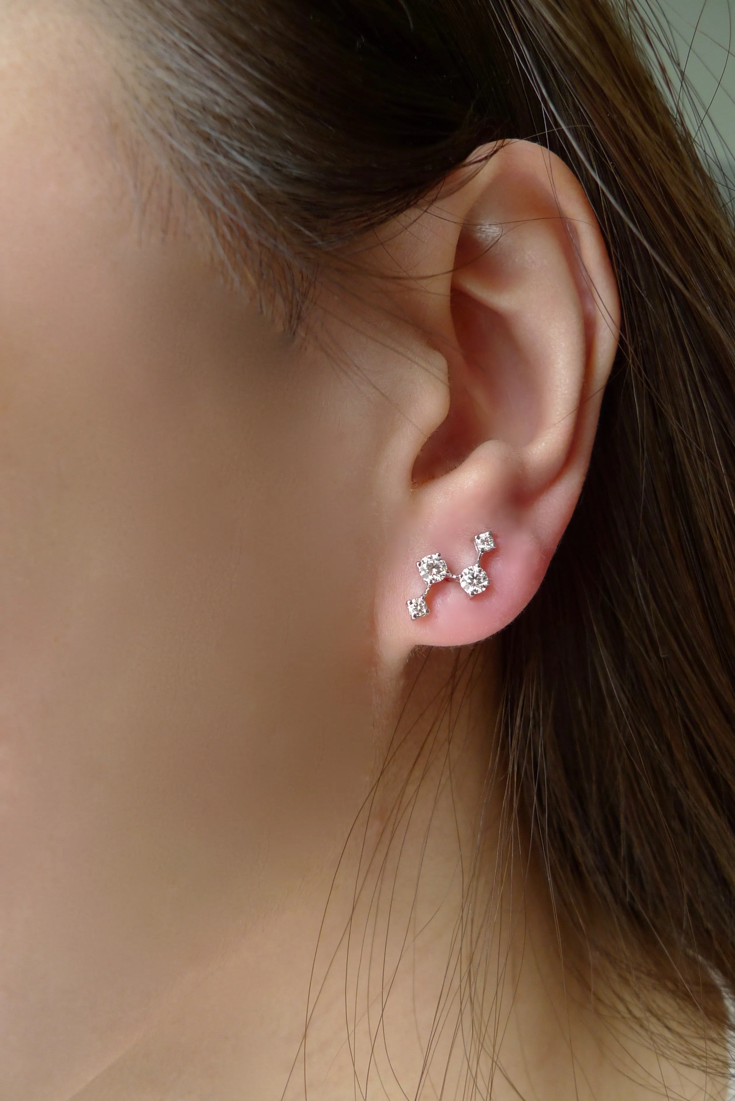 Diamond Earrings in White Gold