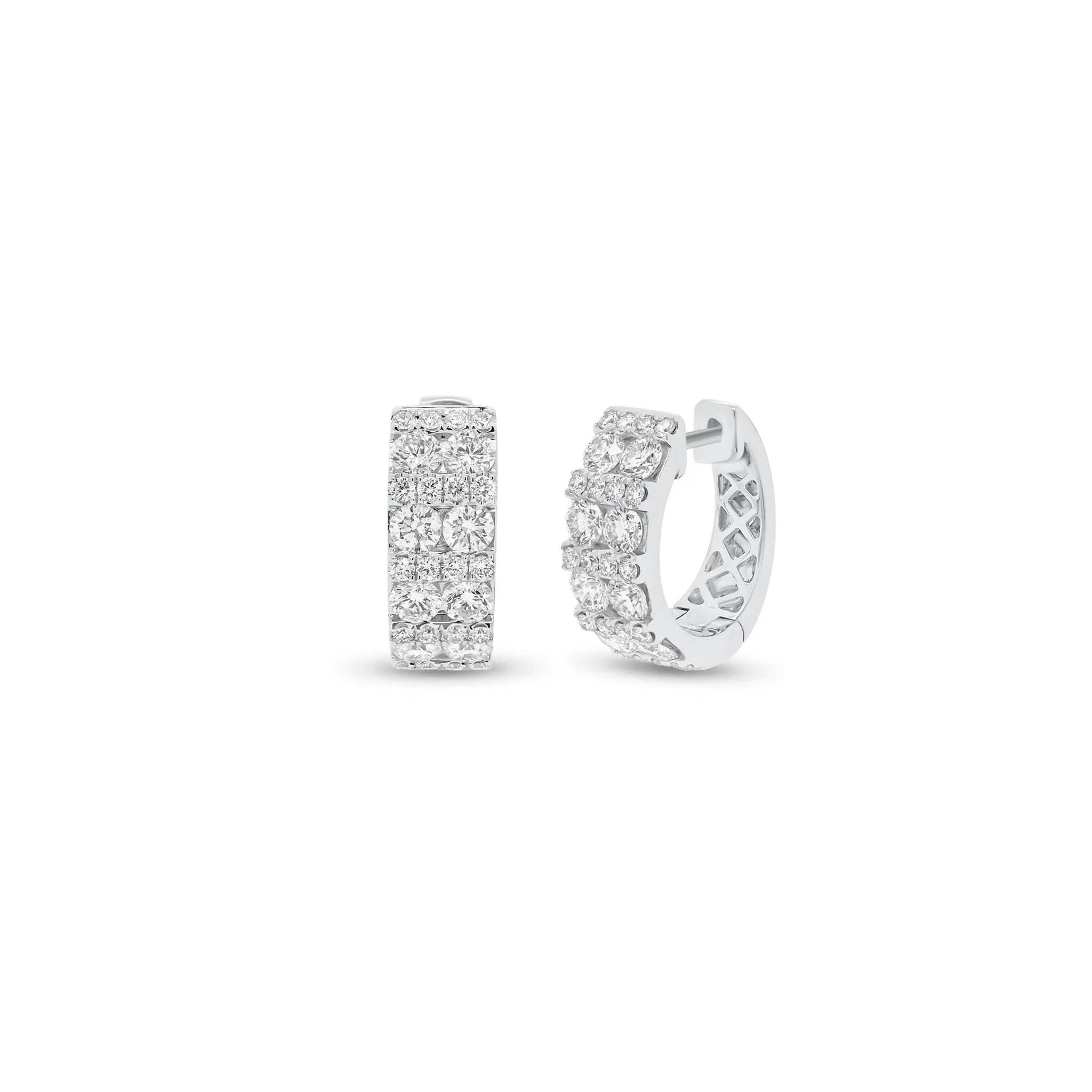 Diamond Pattern Huggie Earrings