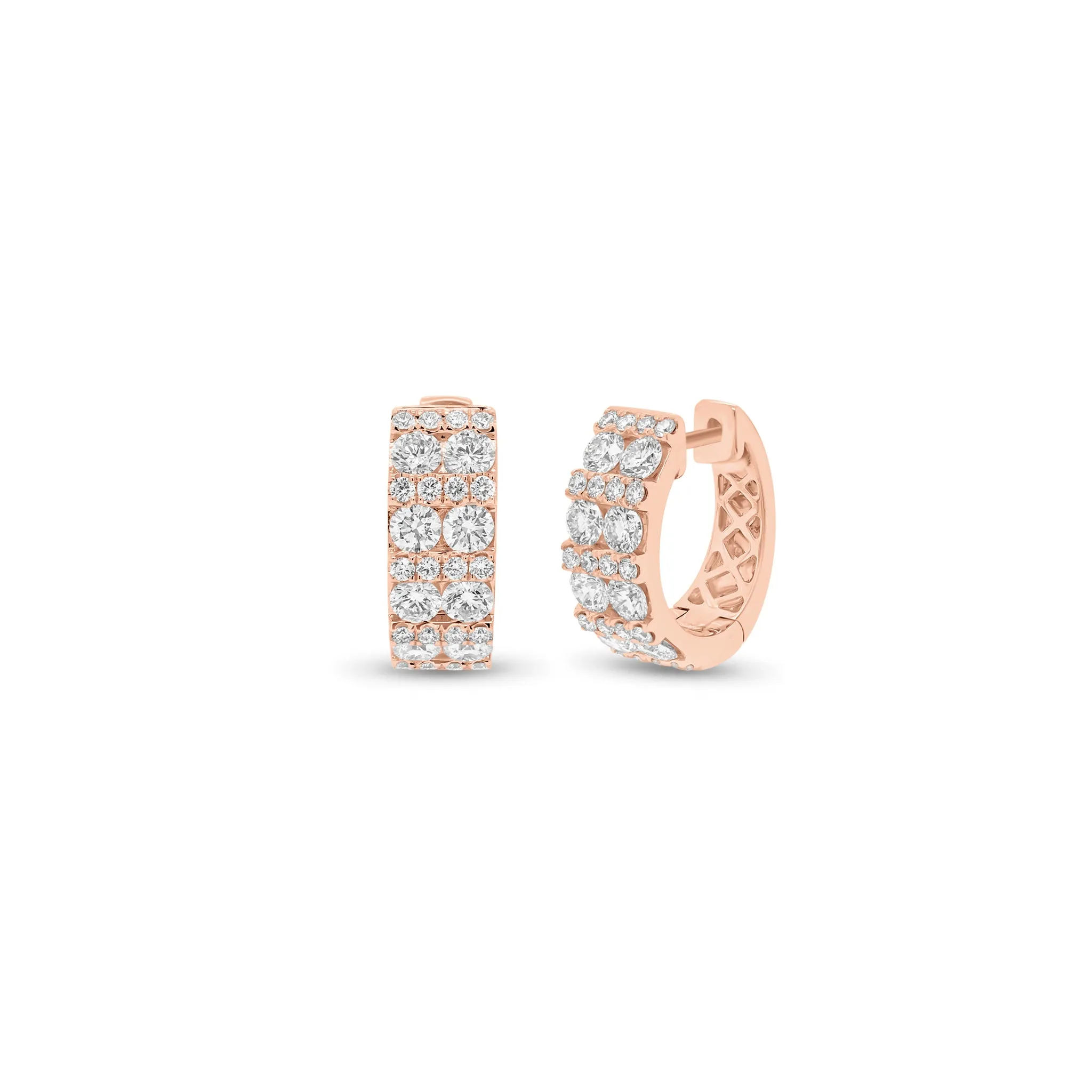 Diamond Pattern Huggie Earrings