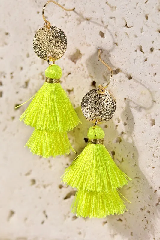 Disc & Tassel Earrings