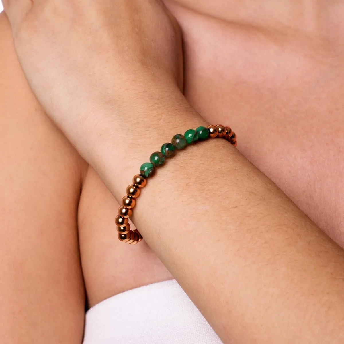 Dreamy | 18k Rose Gold | New Green Agate | Gemstone Expression Bracelet