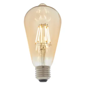 E27 LED Filament Amber Pear Shaped Dimmable 6w Light Bulb