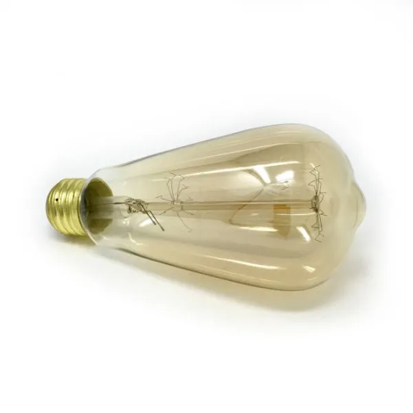 Edison Squirrel Cage Filament 30 Watt Bulb - 5.5 in. Length - Amber