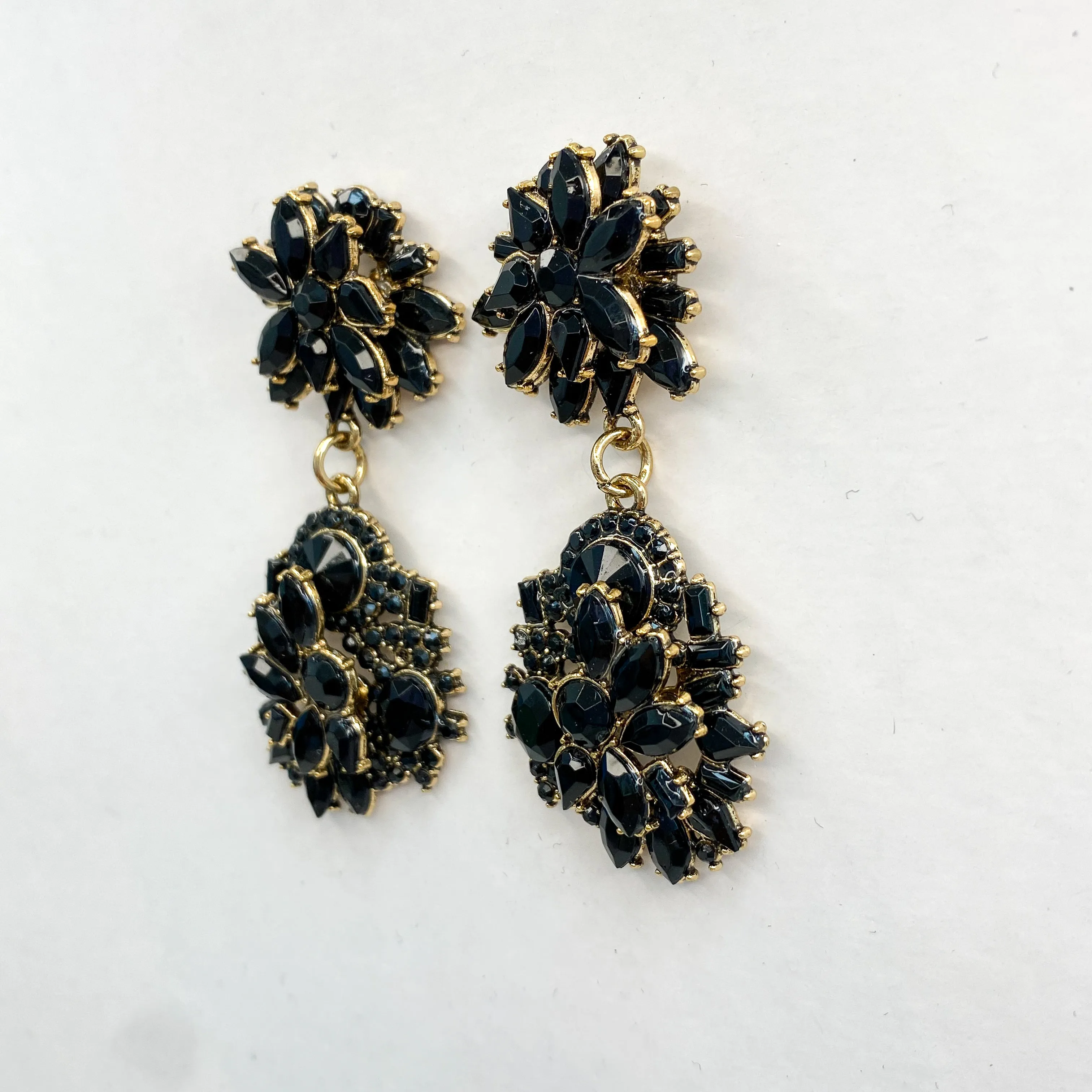 ELLA Black & Gold Drop Earrings