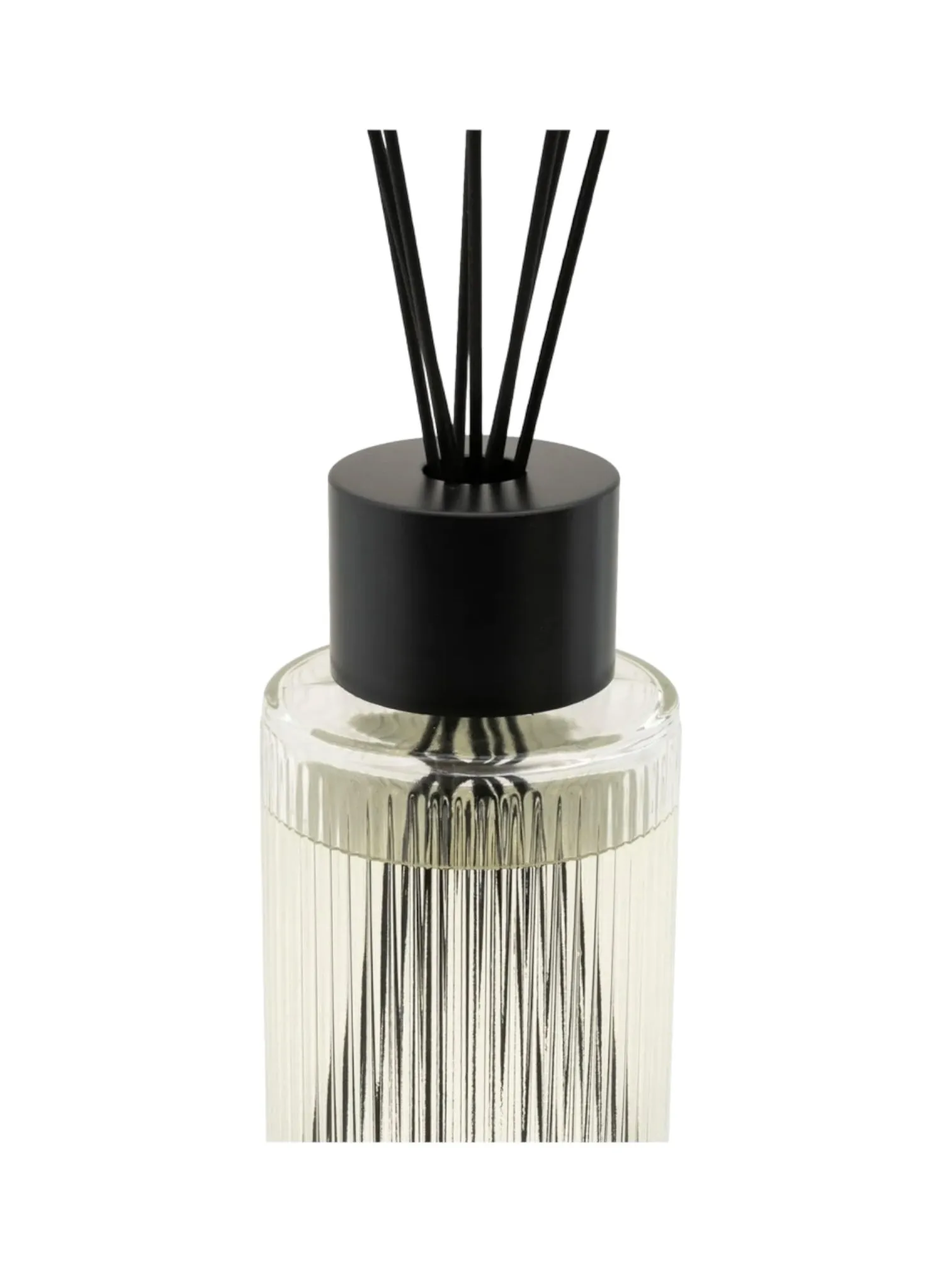 Extra Large Statement Clear Glass Ribbed Scented Reed Diffuser - Violet Amber