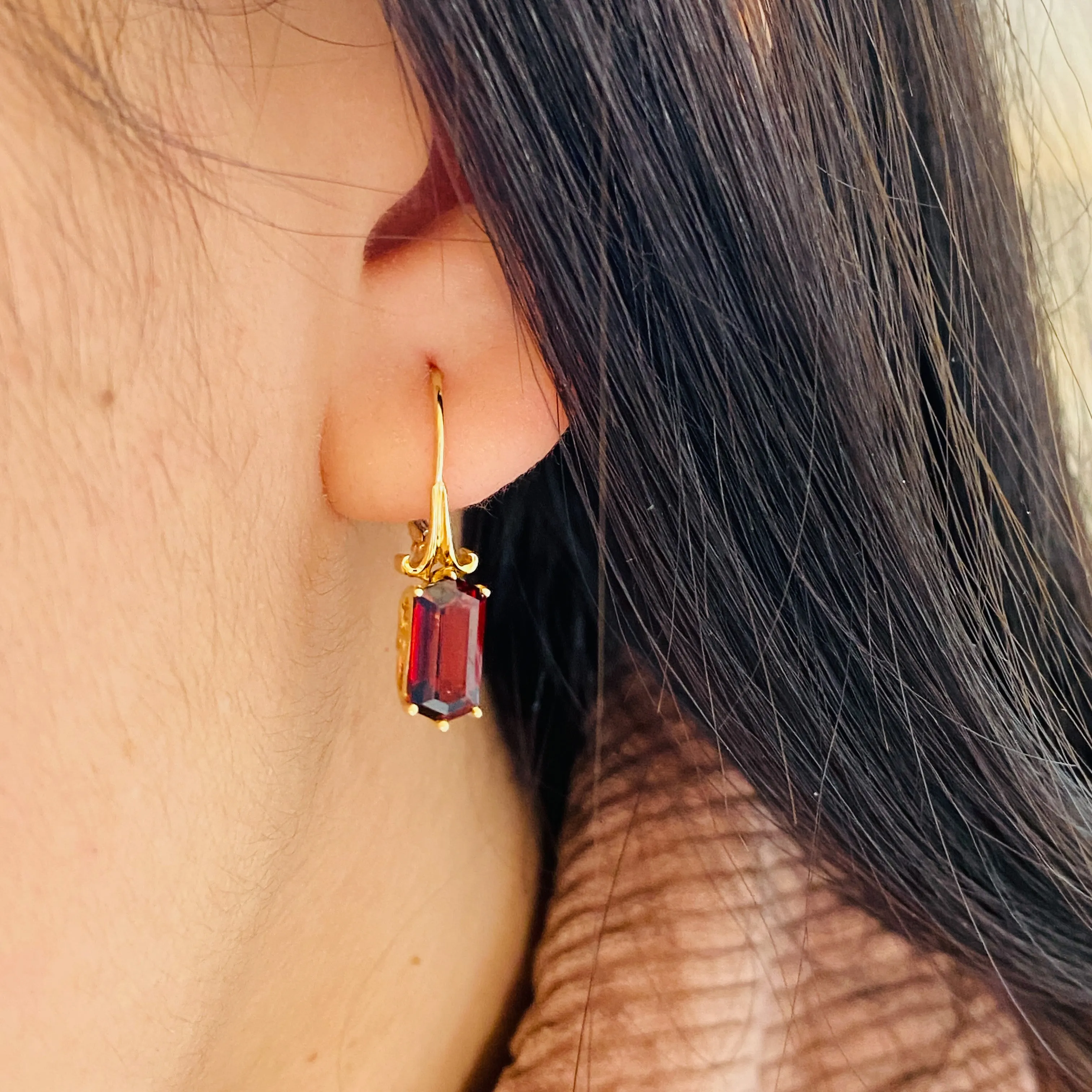 Garnet Dangle Earrings