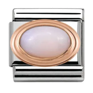 Gemstone- Pink Opaline Rosegold Charm