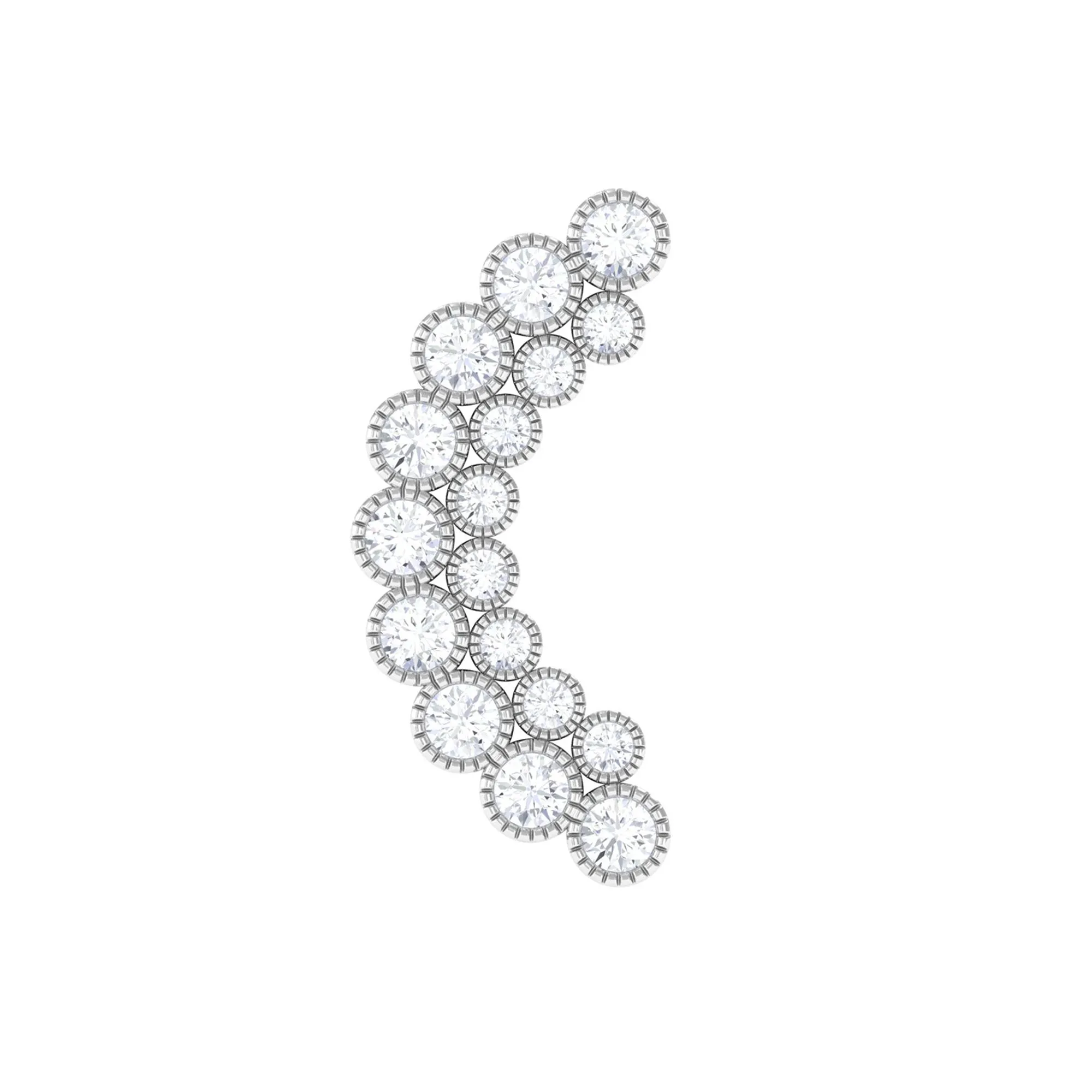 Genuine Diamond Curved Crawler Earring in Bezel Set