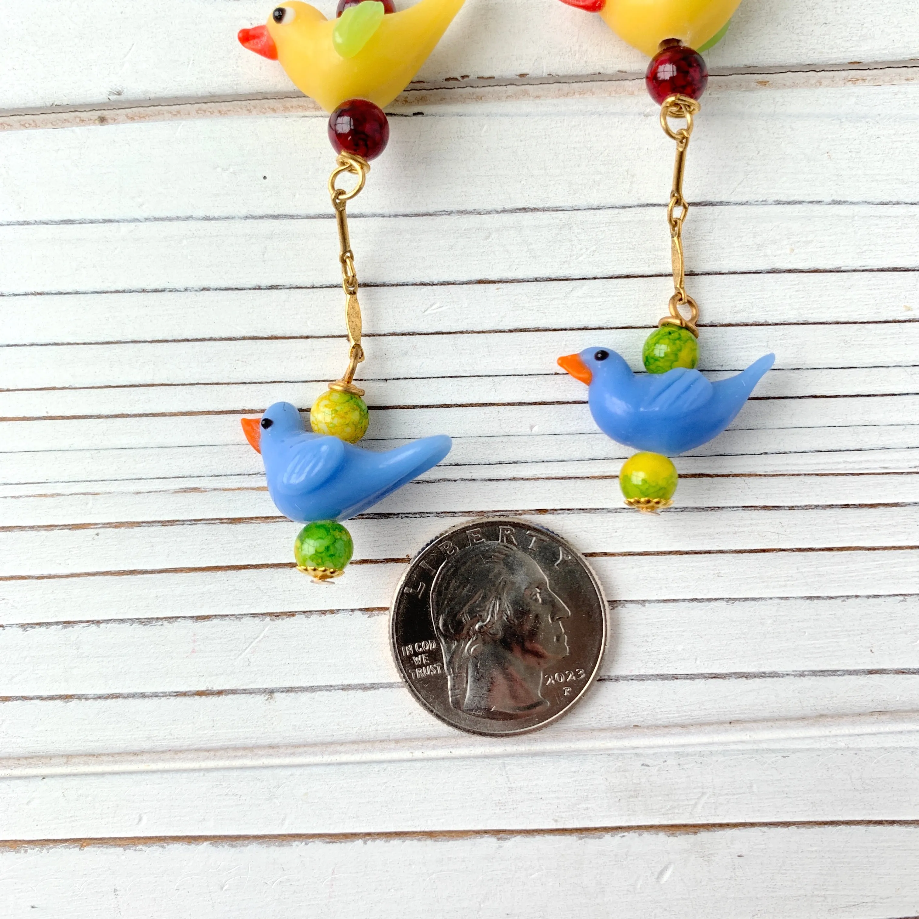 Glass Bird Earrings