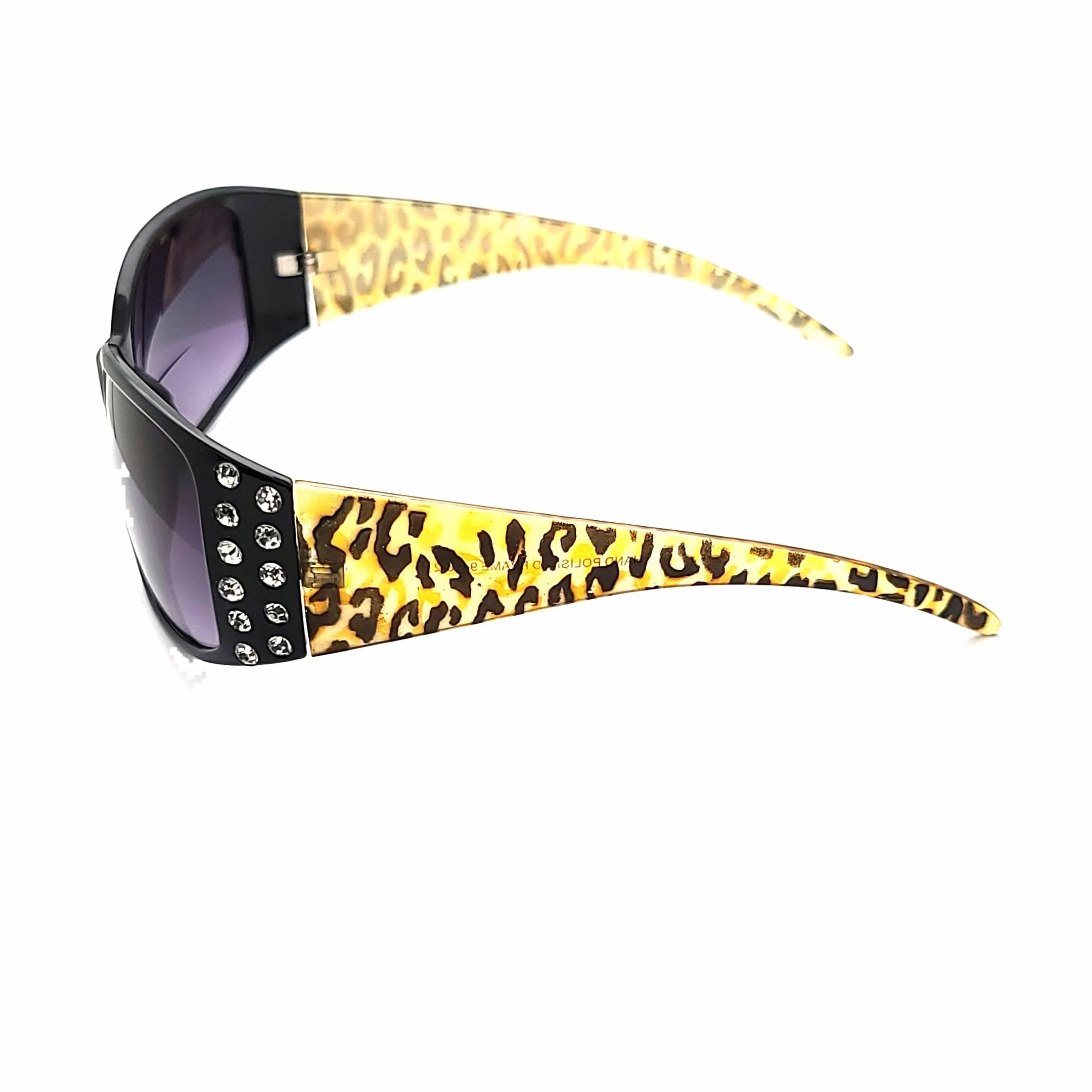 Glitterati Animal Print Large Lenses Butterfly NYS Rhinestone Bifocal Reading Sunglasses