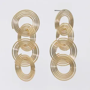 Gold Spiral Dangle Earrings