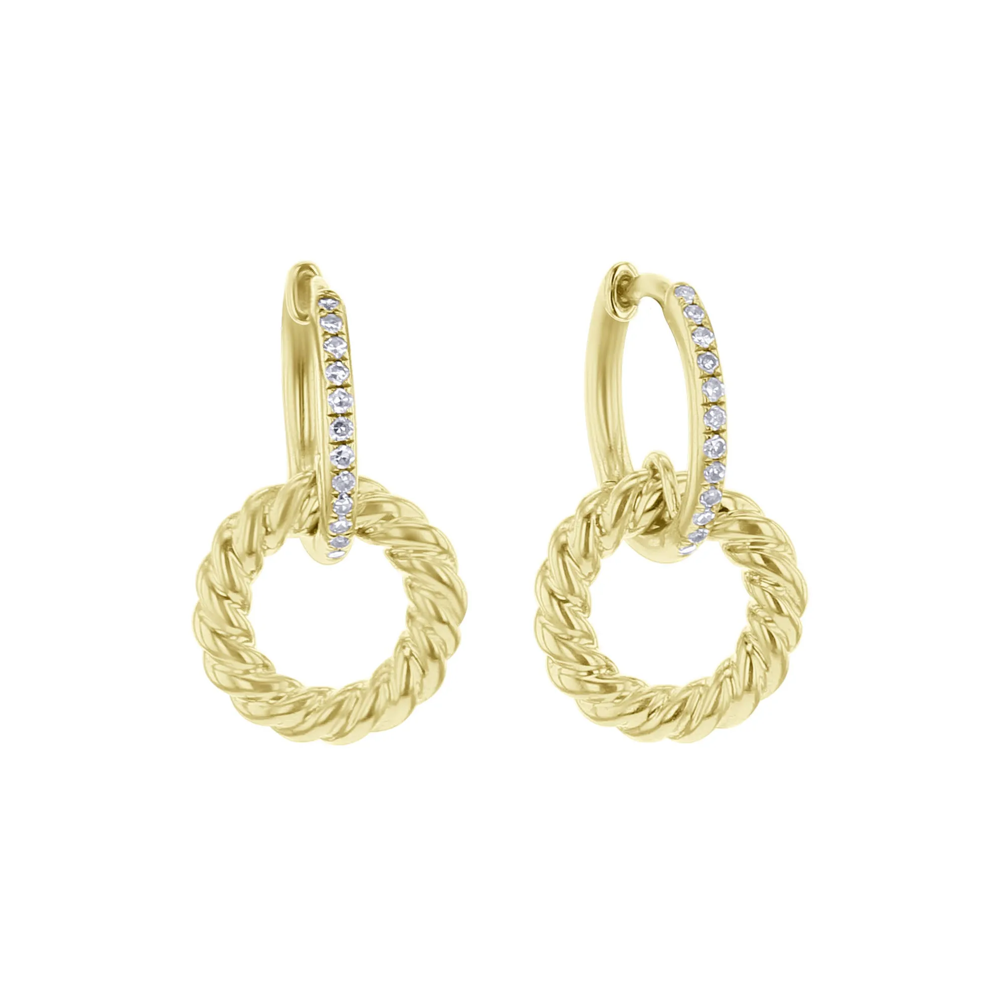 Golden Wreath Diamond Drop Earrings