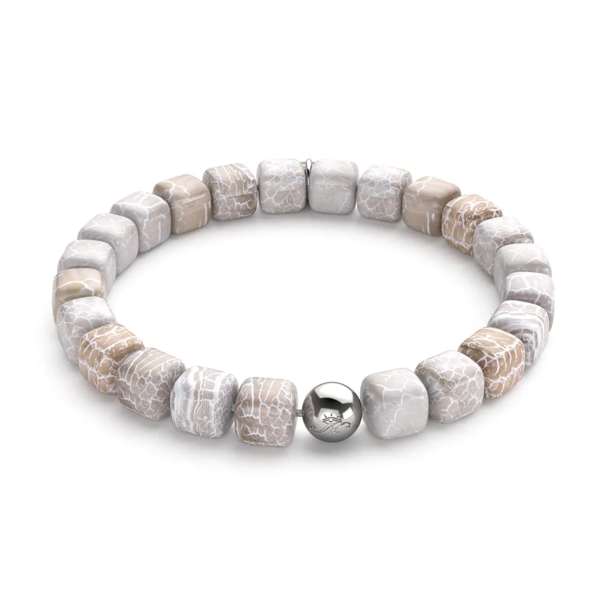 Grey Agate | Silver | Gemstone Pebble Bracelet