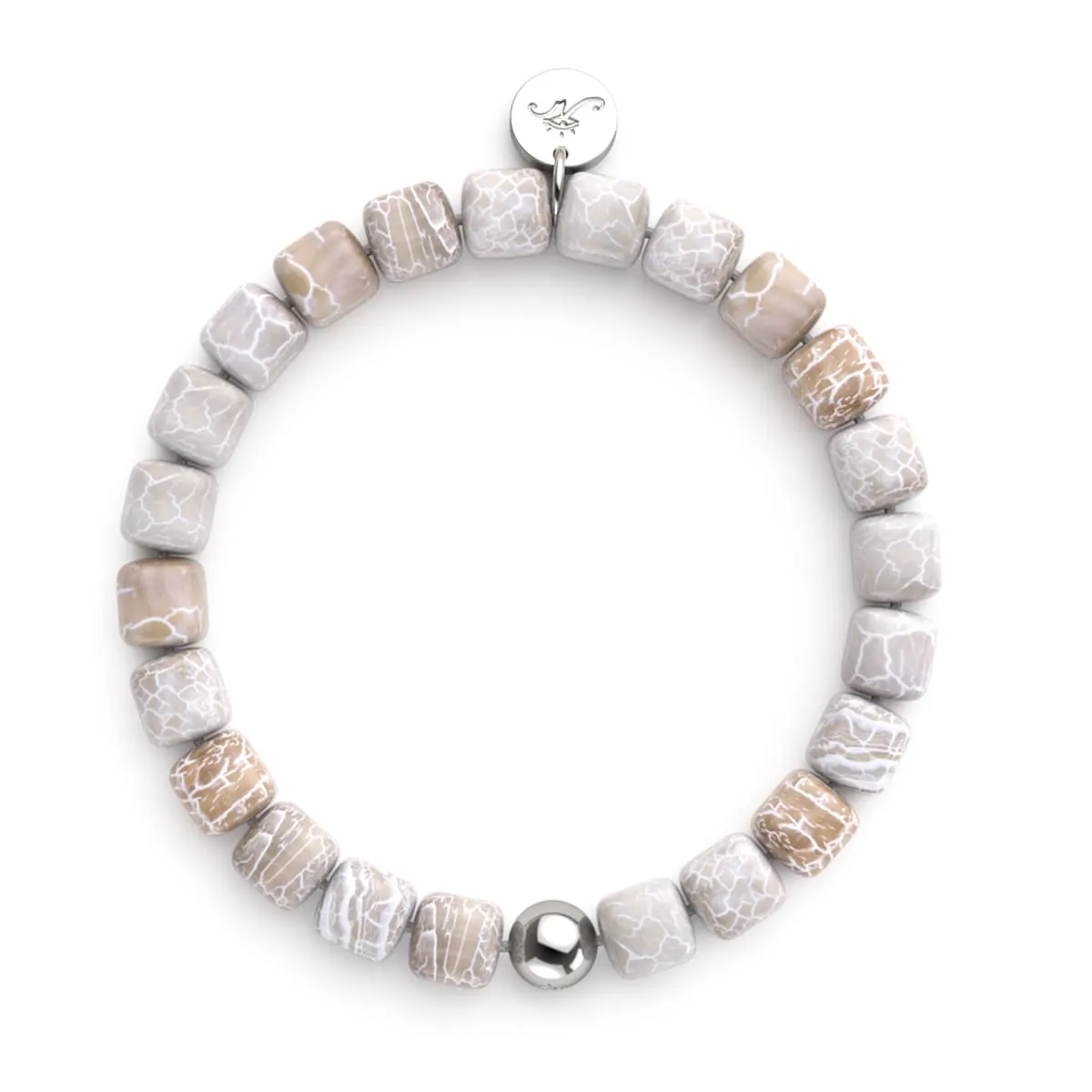 Grey Agate | Silver | Gemstone Pebble Bracelet