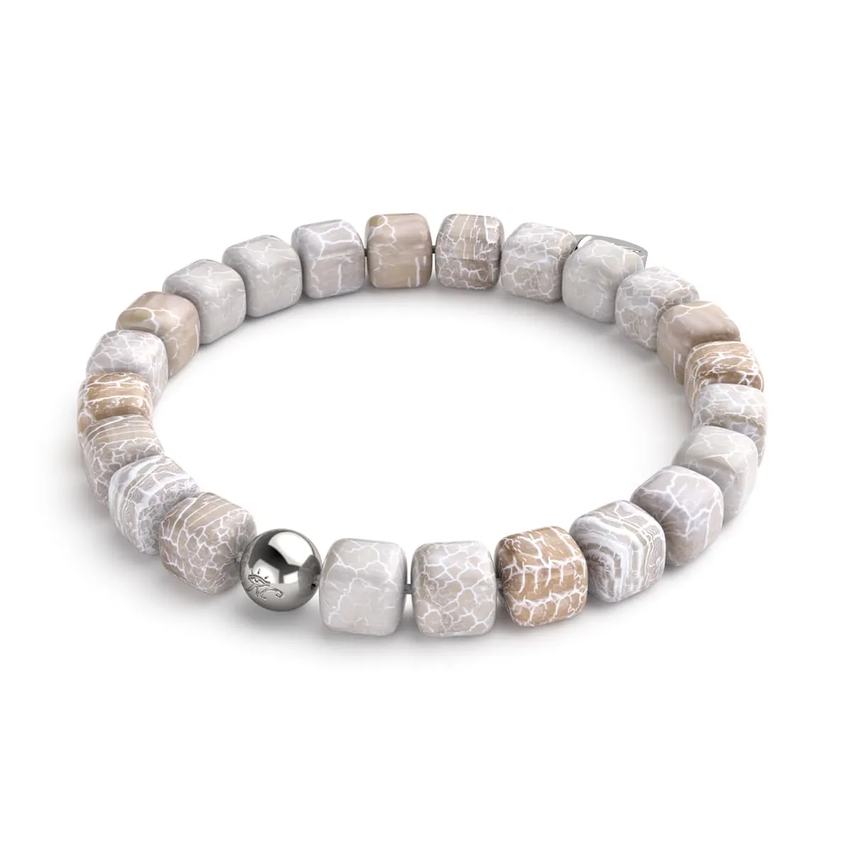 Grey Agate | Silver | Gemstone Pebble Bracelet