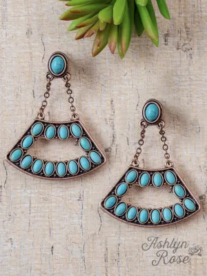 Hanging Onto A Dream Turquoise And Bronze Dangle Earrings