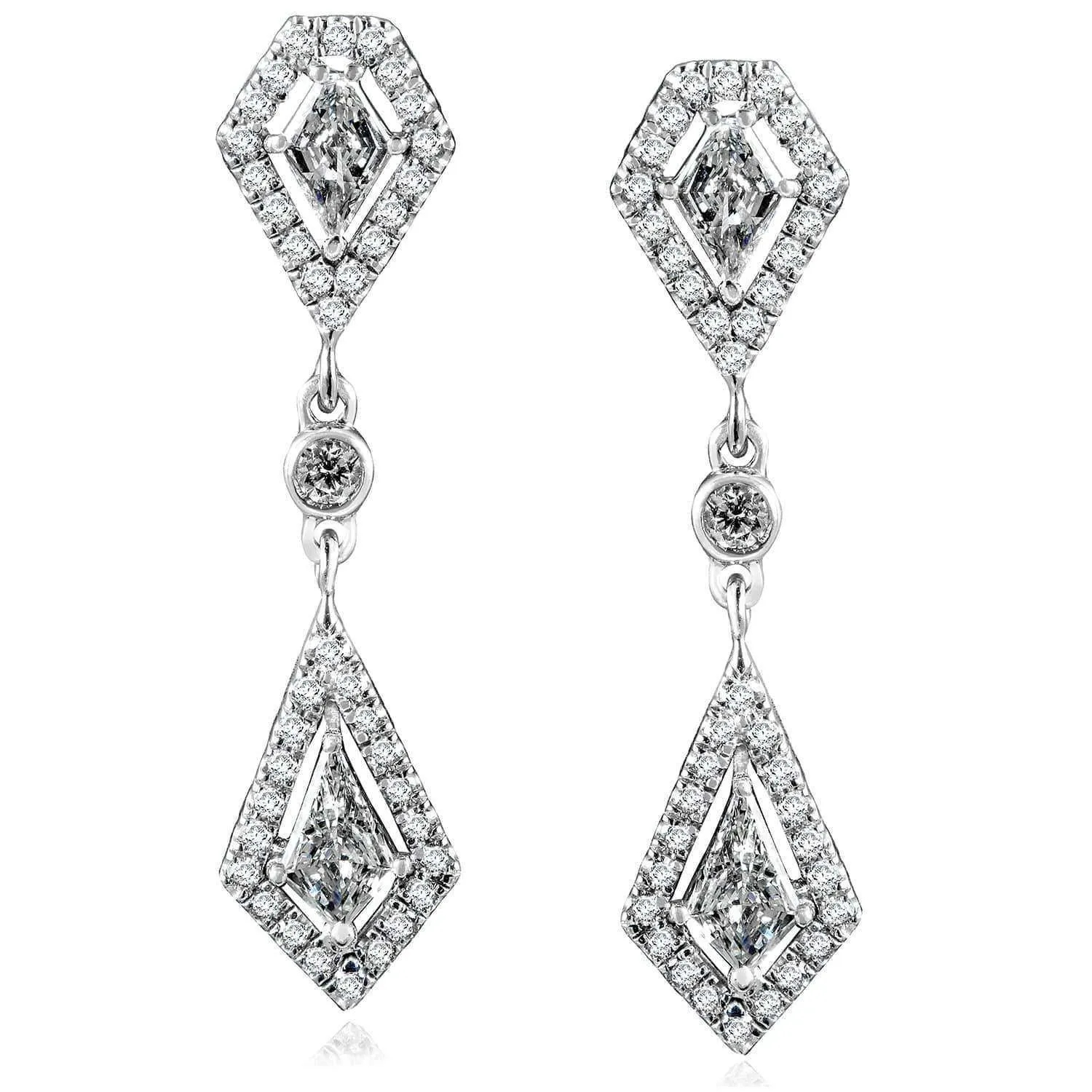 Kite-cut Diamond Dangles