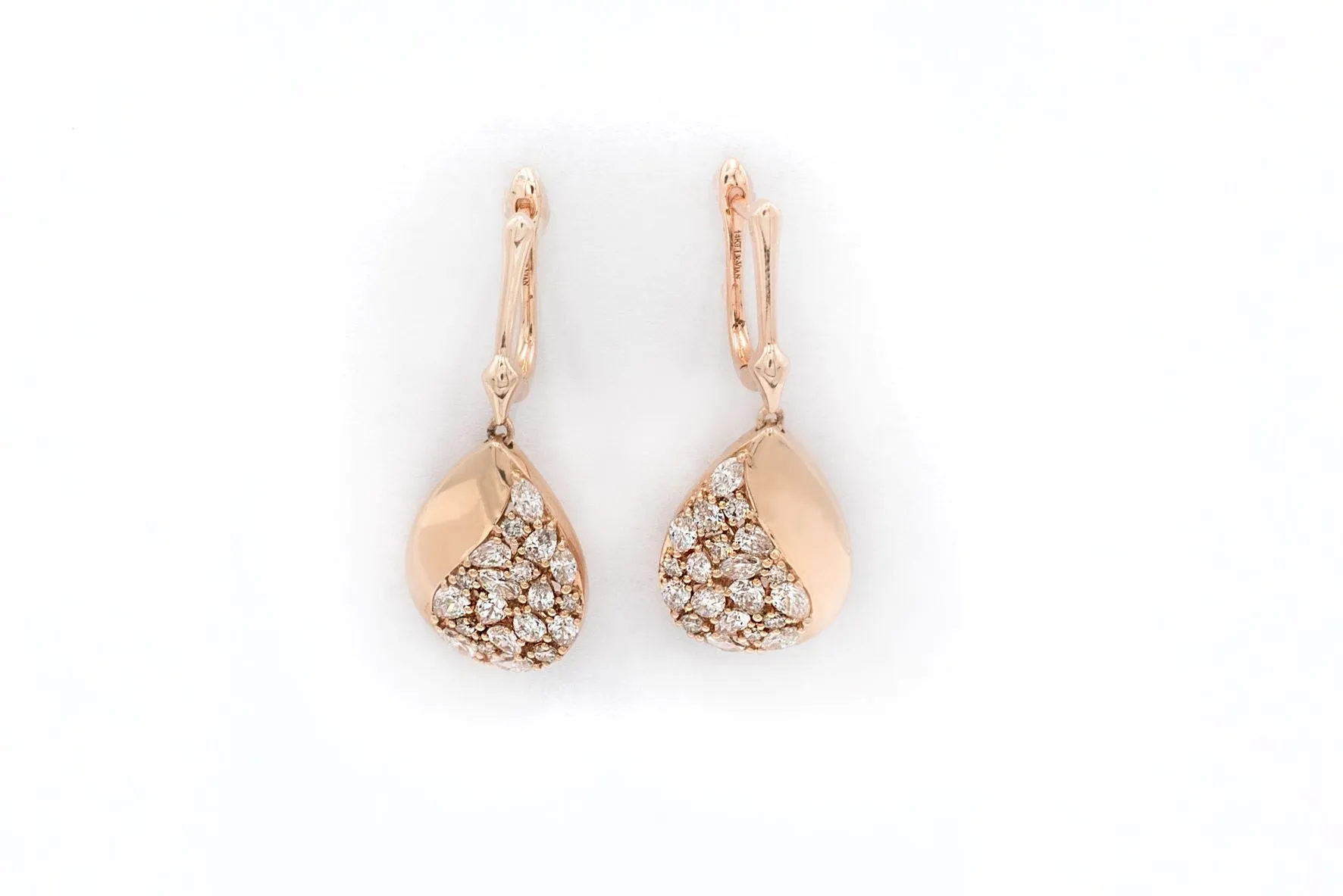 LeVian 1 1/2 ctw Vintage-Style Strawberry Gold Earrings