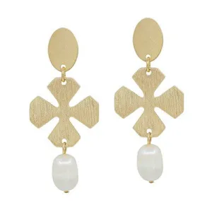 Meghan Browne Penn Earring - Gold Pearl