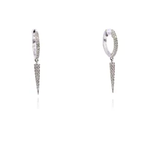 MEIRA T 14K WHITE GOLD DIAMOND SPIKE DANGLE EARRINGS - 0.32CTW