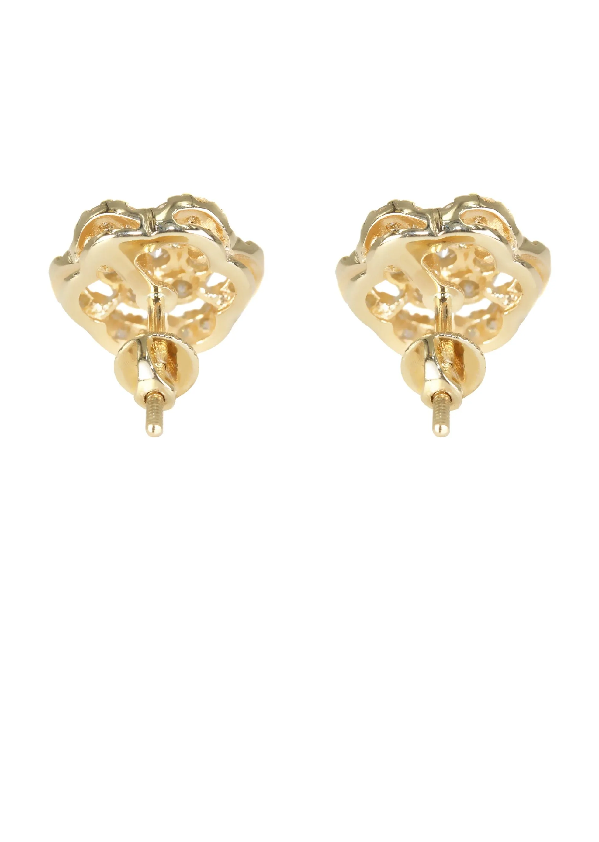 Mens Stud Diamond Earrings | 1.76 Carats 14K Yellow Gold